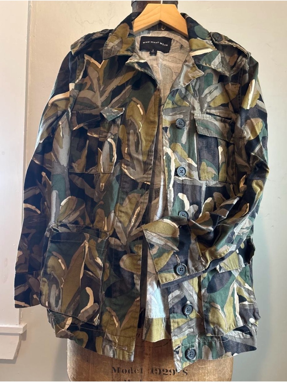 Who What Wear Women's Olive & Green Camo Field Jacket